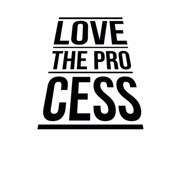 Tappeto vinile frase ama il processo testo - TenStickers