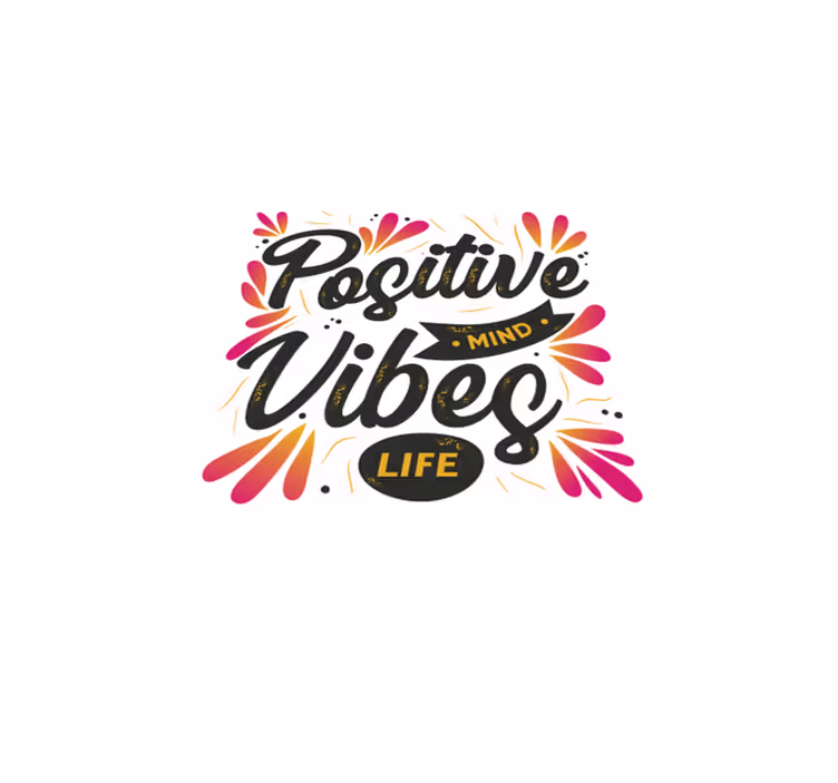 Tappeto vinile frase mente positiva vibrazioni positive - TenStickers