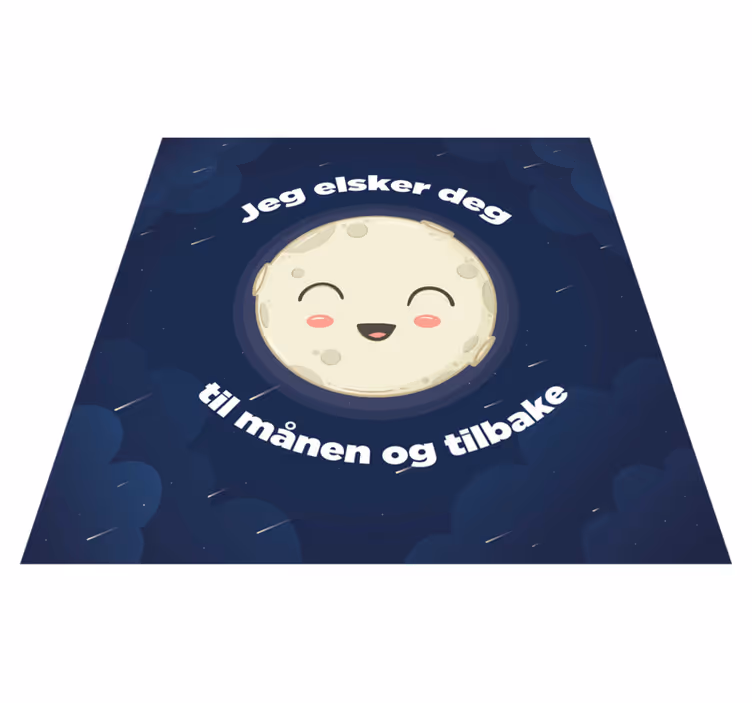 Tappeto vinile frase ti amo fino alla luna - TenStickers
