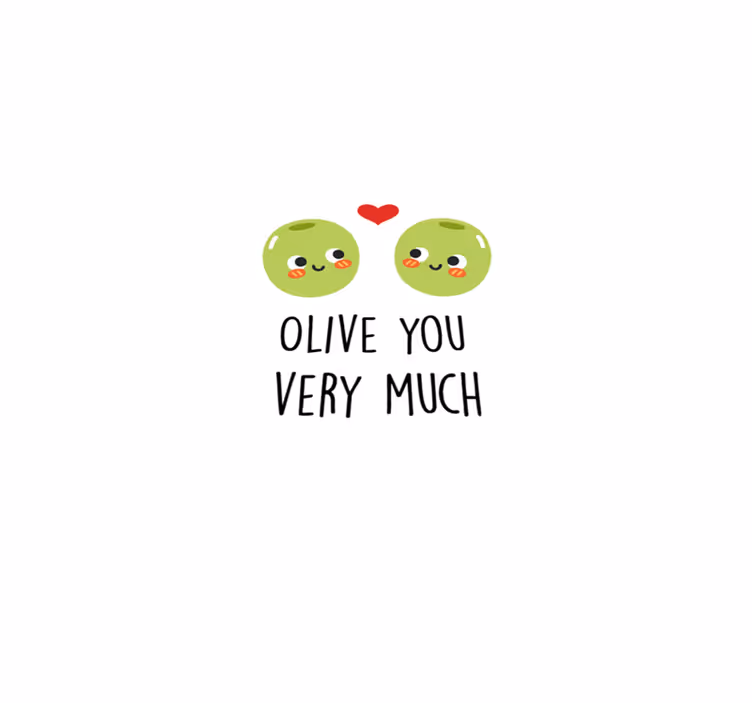 Tappeto vinile frase divertente con olive - TenStickers