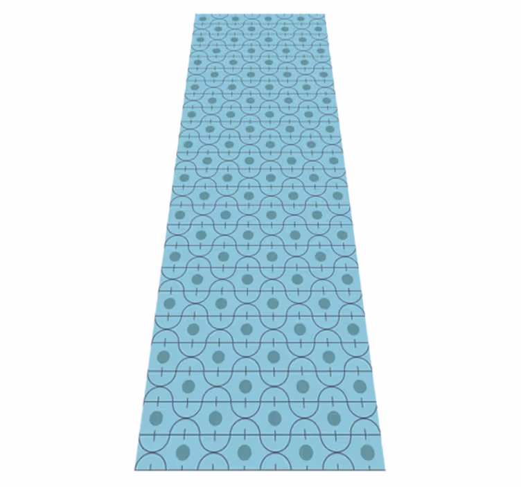 Tappeto vinile motivi blu geometrico giapponese - TenStickers