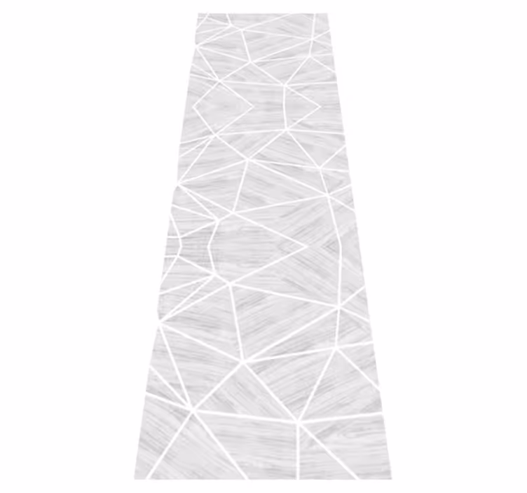 Tappeto vinile motivi geometrico legno bianco e argento - TenStickers