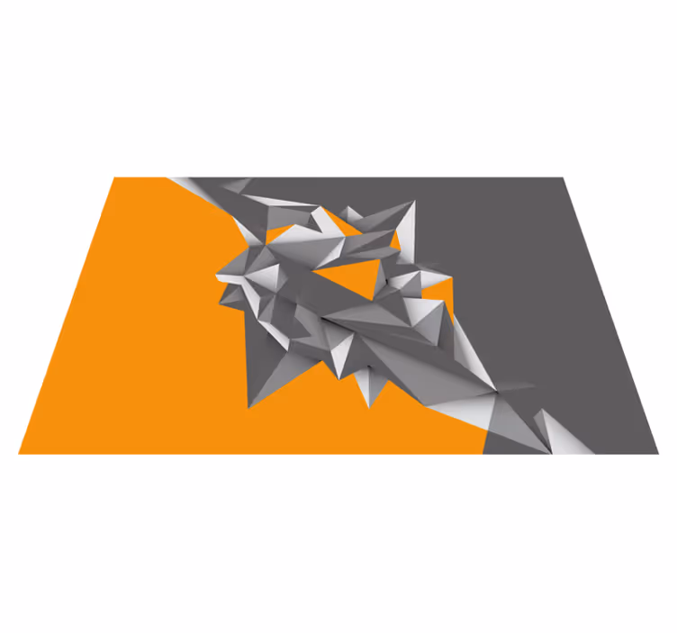 Tappeto vinile geometrico forme astratte grigio arancio - TenStickers