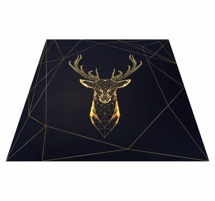 Tappeto vinile geometrico cervo geometrico oro - TenStickers
