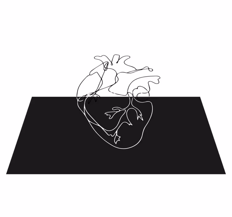 Tappeto vinile geometrico lineart a forma di cuore - TenStickers