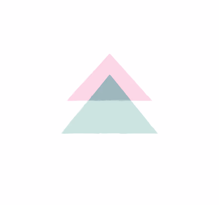 Tappeto vinile geometrico triangoli rosa e blu - TenStickers