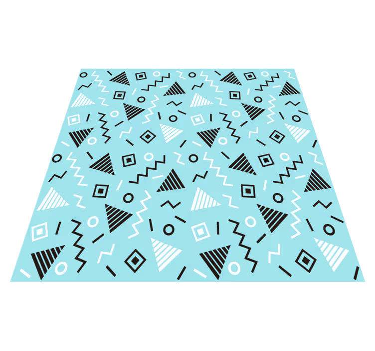 Tappeto vinile geometrico stile memphis anni '80 - TenStickers