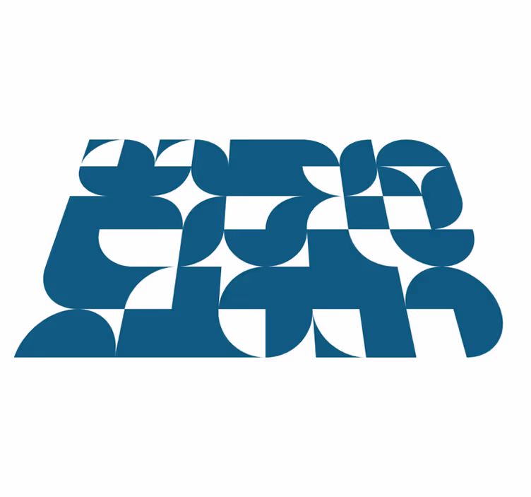 Tappeto vinile geometrico motivo artistico cerchi blu - TenStickers