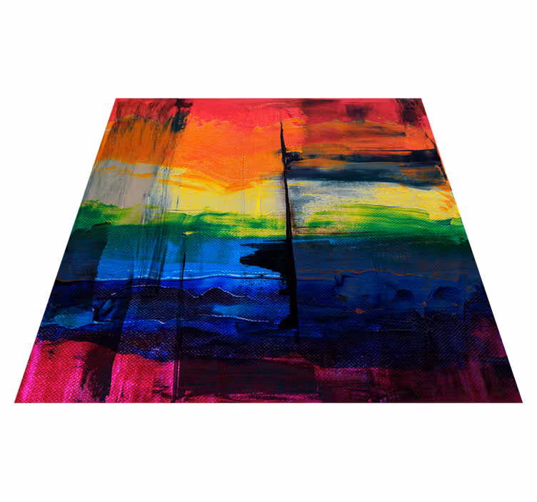 Tappeto vinile geometrico quadrati e rettangoli multicolor - TenStickers