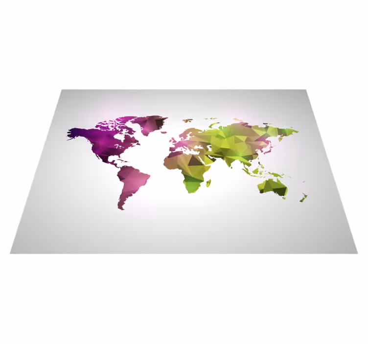 Tappeto vinile geometrico mappa del mondo geometrica - TenStickers