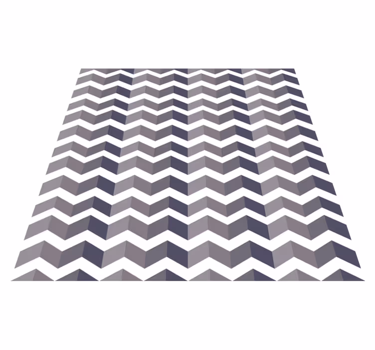Tappeto vinile geometrico motivo zig zag bianco e nero - TenStickers