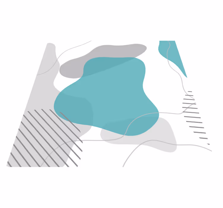 Tappeto vinile geometrico forme artistiche blu e verde - TenStickers