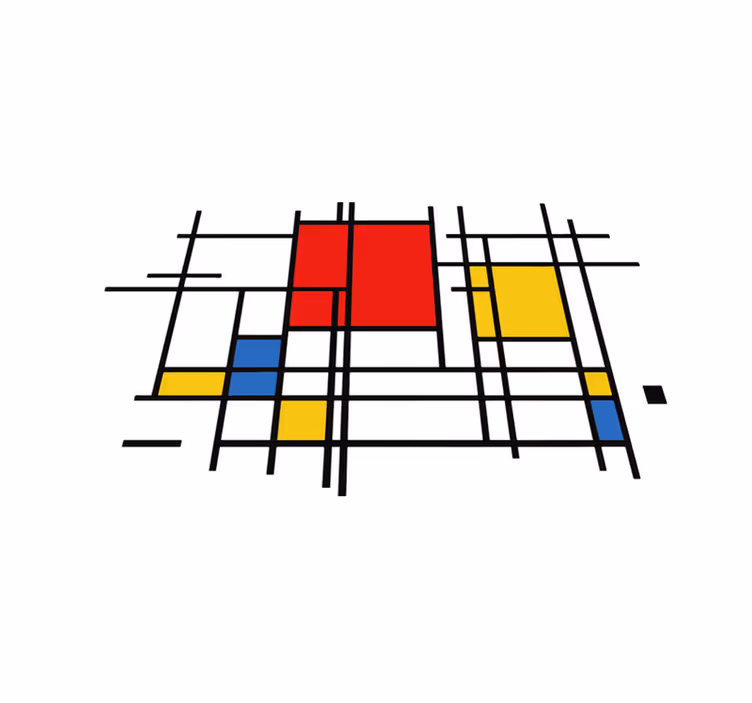 Tappeto vinile geometrico arte linee geometriche - TenStickers