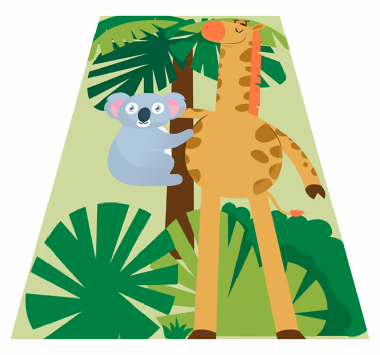 Tappeto vinile per bambini koala abbraccia giraffa 4 - TenStickers