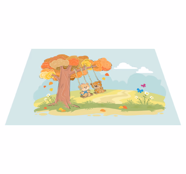 Tappeto vinile per bambini orsi di peluche nel bosco - TenStickers
