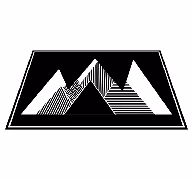 Tappeto vinile per bambini montagne striate bianche e nere - TenStickers