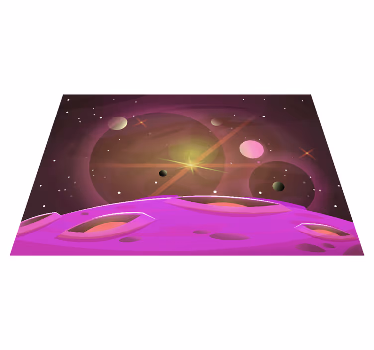 Tappeto vinile per bambini visioni futuristiche dello spazio - TenStickers
