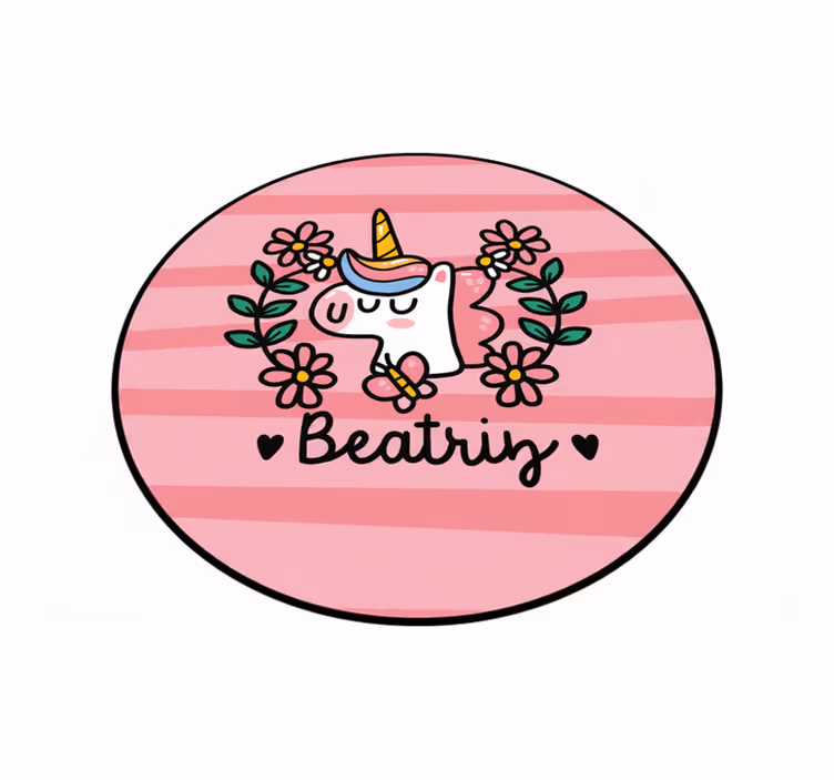 Tappeto vinile per bambini unicorno con fiori - TenStickers