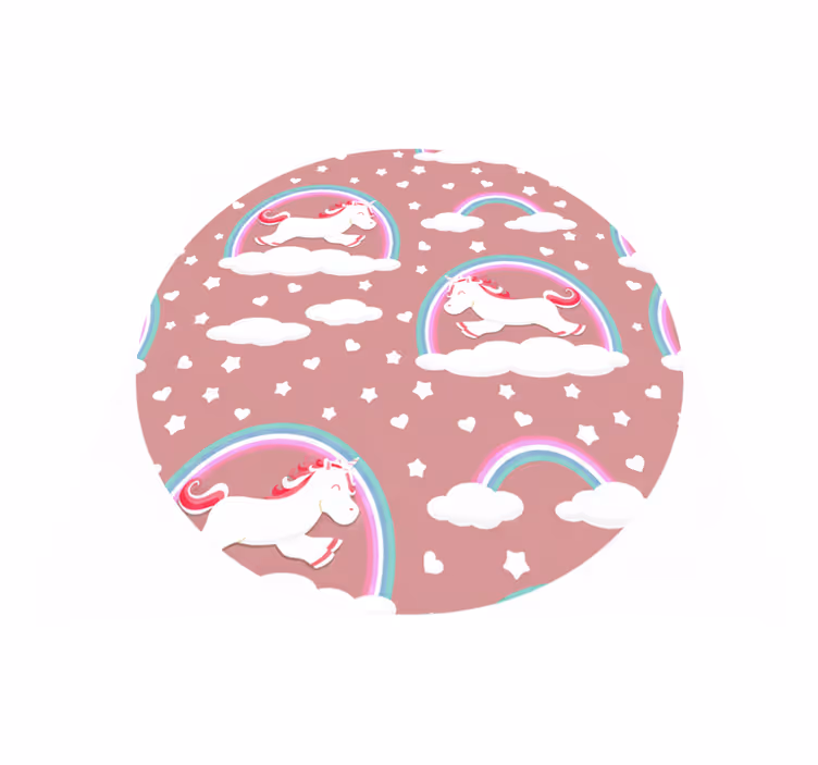 Tappeto vinile per bambini motivo unicorni e arcobaleni - TenStickers