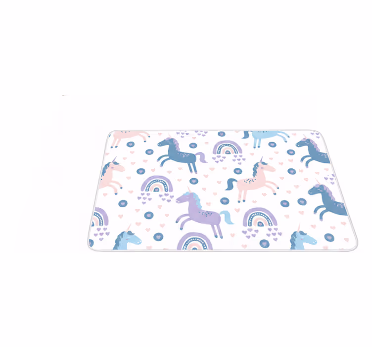 Tappeto vinile per bambini con motivo unicorni pastello - TenStickers
