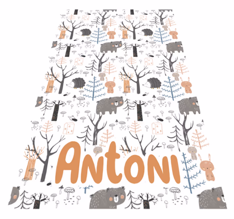 Tappeto vinile per bambini foresta scandinava con animali - TenStickers