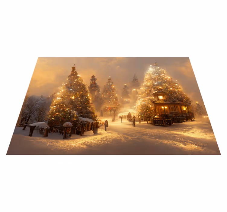 Tappeto vinile natale paesaggio invernale - TenStickers