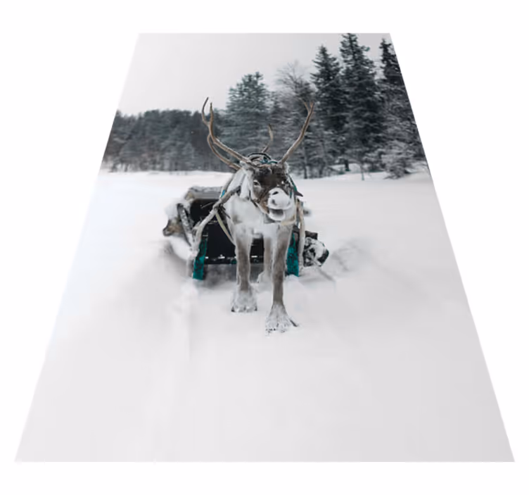 Tappeto vinile natale renna di natale - TenStickers