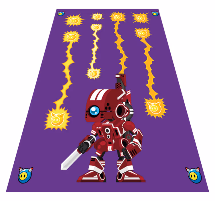 Tappeto vinile giochi robot in azione - TenStickers