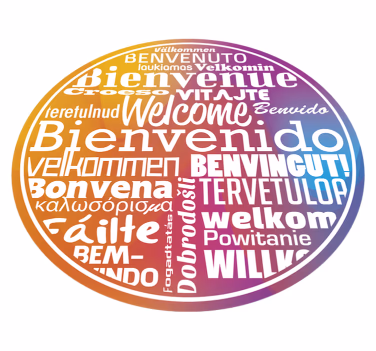 Zerbino pvc benvenuto in tutti i linguaggi - TenStickers