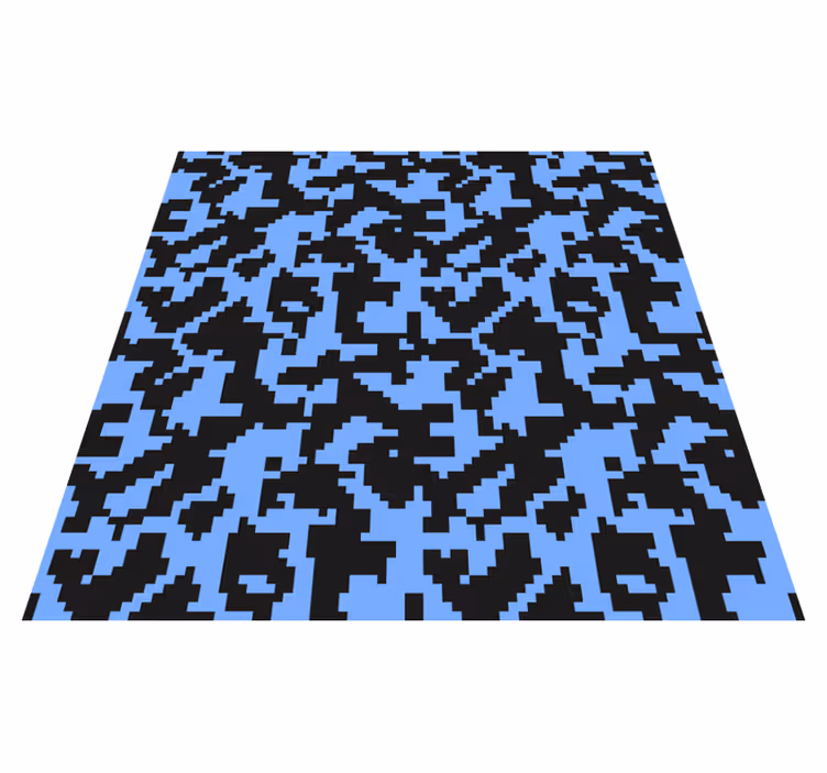 Zerbino pvc blu chiaro e nero astratto - TenStickers