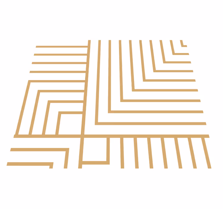 Tappeto in vinile soggiorno geometria bianca e oro - TenStickers