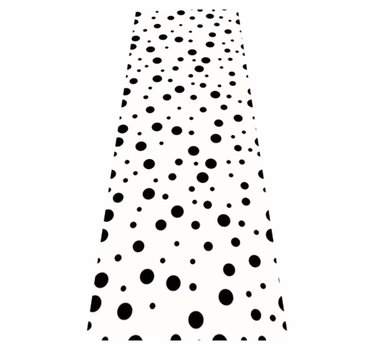 Tappeto in vinile soggiorno pois neri su sfondo bianco - TenStickers