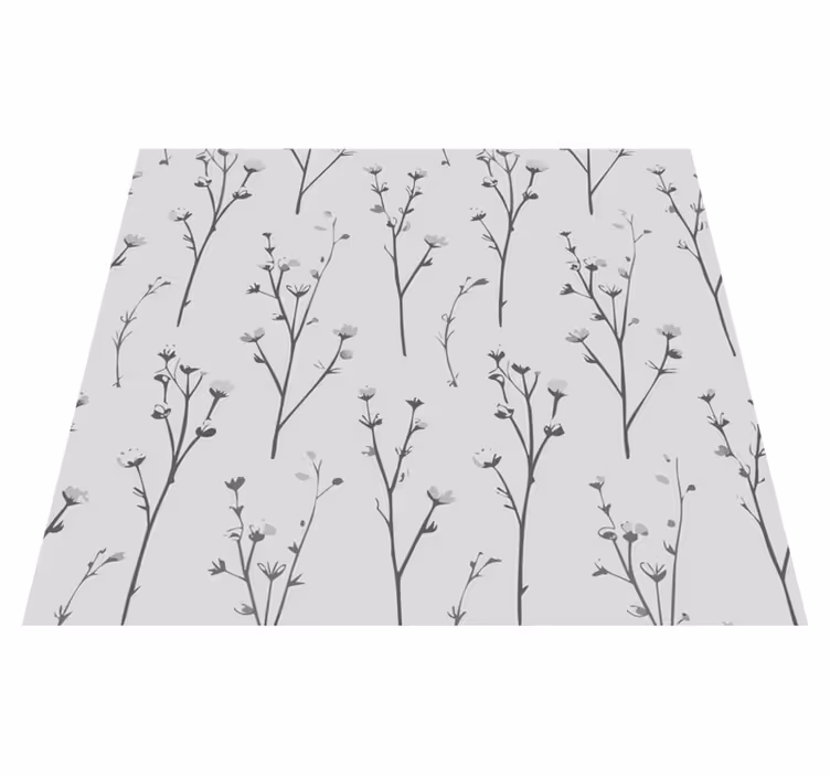 Tappeto vinile grigio motivo albero di cotone - TenStickers