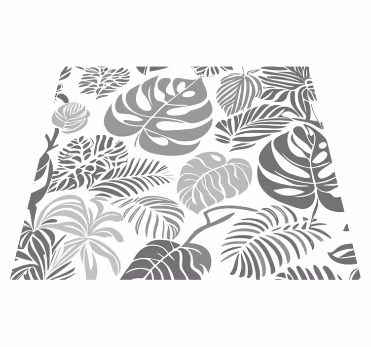 Tappeto vinile grigio foglie di monstera - TenStickers