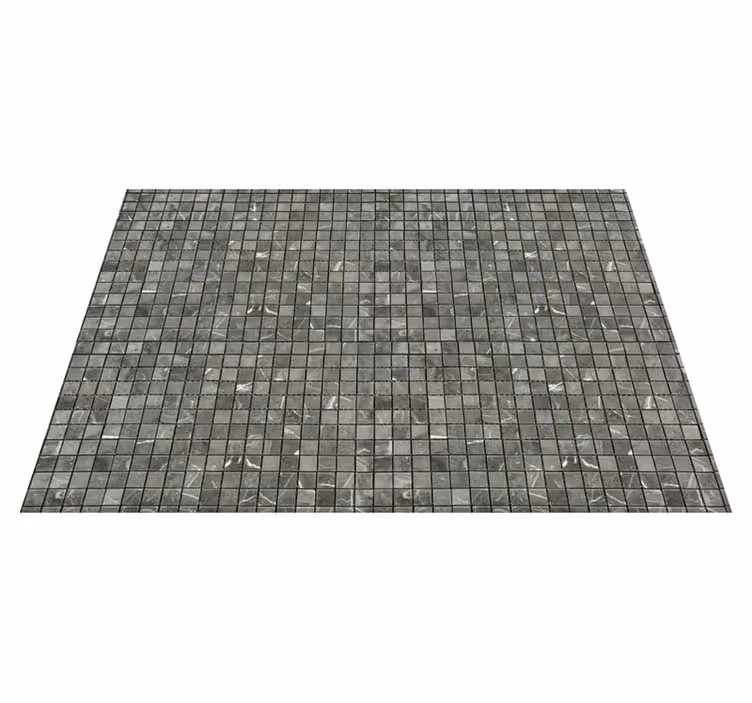 Tappeto vinile grigio piastrelle nere - TenStickers