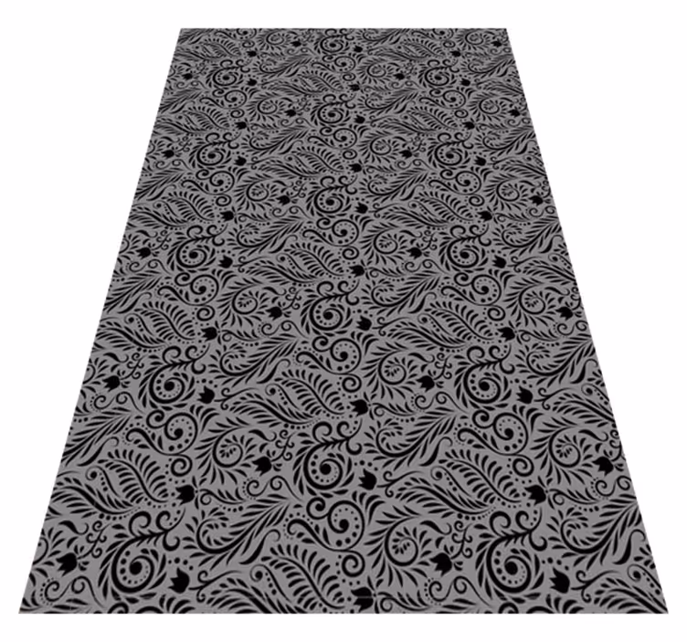 Tappeto vinile grigio con motivi a spirale ornati - TenStickers