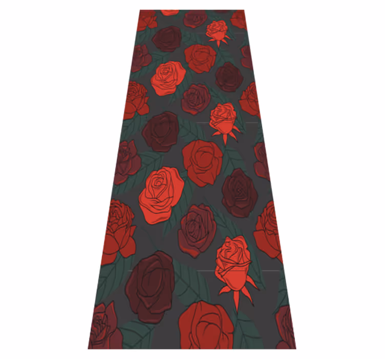 Passatoia corridoio vinile rose e foglie multiple - TenStickers
