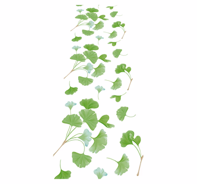 Passatoia corridoio vinile foglie di ginkgo dipinte - TenStickers