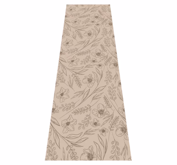 Tappeto vinile beige floreale taupe - TenStickers