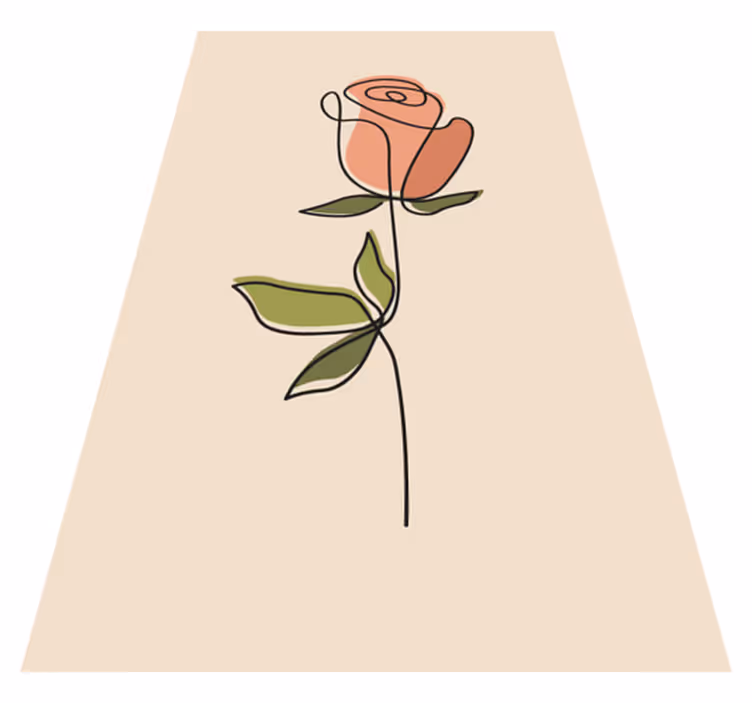 Tappeto vinile beige fiore continuo in linea - TenStickers