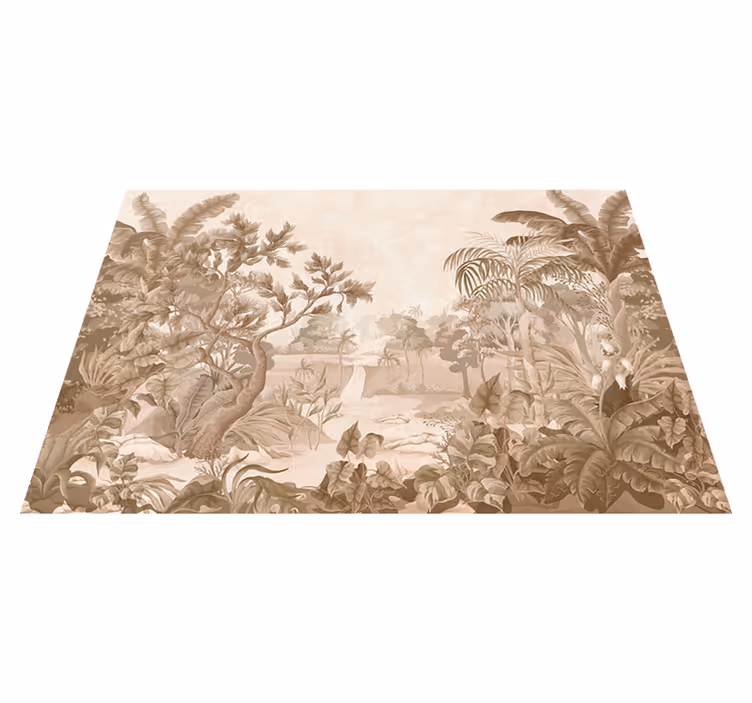 Tappeto vinile beige viste di una giungla tropicale - TenStickers