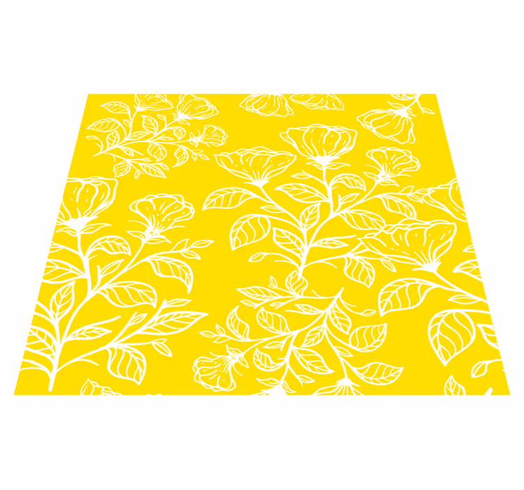 Tappeto vinile giallo con motivo floreale - TenStickers