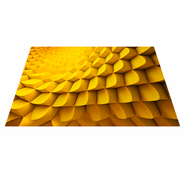 Tappeto vinile giallo geometria futuristica - TenStickers
