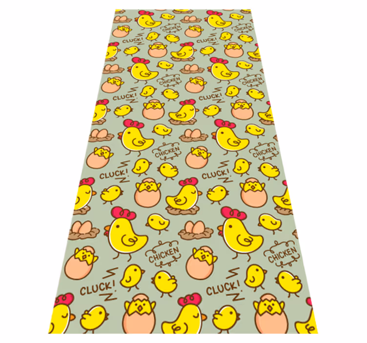 Tappeto vinile giallo con fantastico motivo uova di gallina - TenStickers
