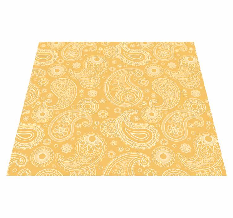 Tappeto vinile giallo paisley arabo - TenStickers