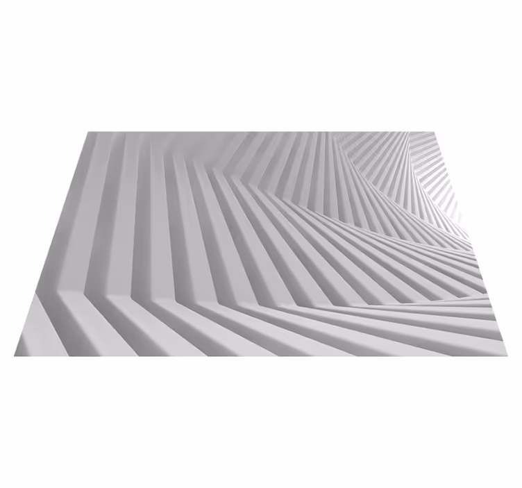 Tappeto vinile bianco onde geometriche astratte - TenStickers