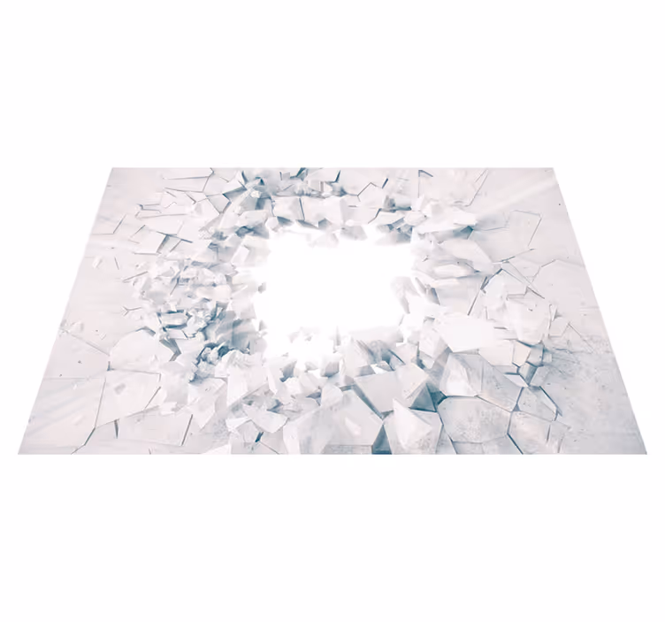 Tappeto vinile bianco forme geometriche esplosive - TenStickers