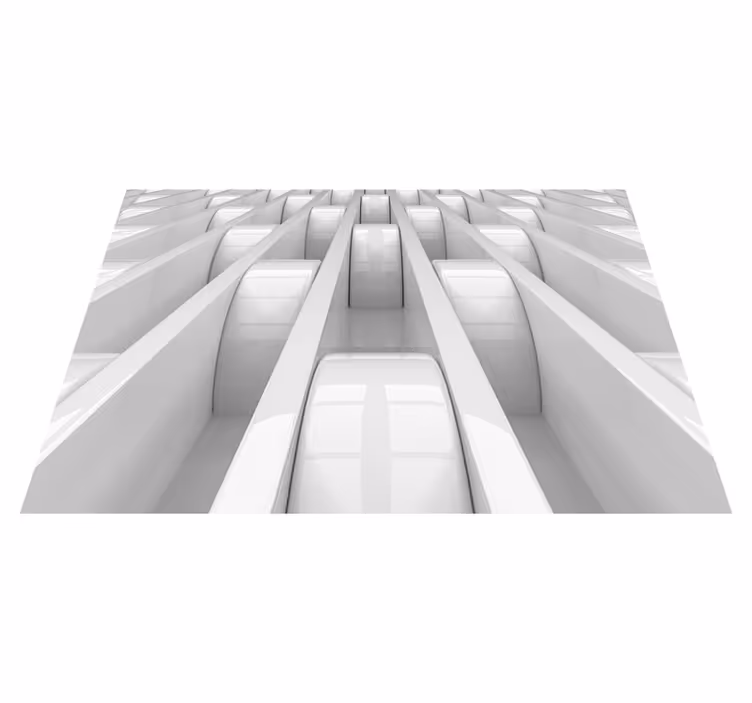 Tappeto vinile bianco design geometrico 3d - TenStickers