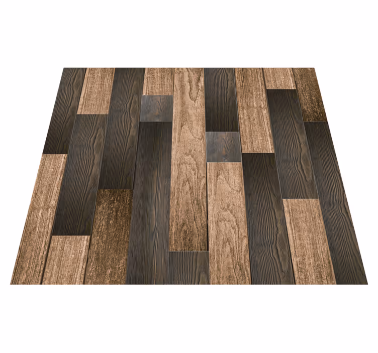 Tappeto vinile marrone con motivi in legno eleganti - TenStickers