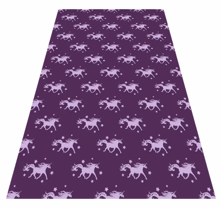 Tappeto vinile viola unicorni semplici su sfondo viola - TenStickers